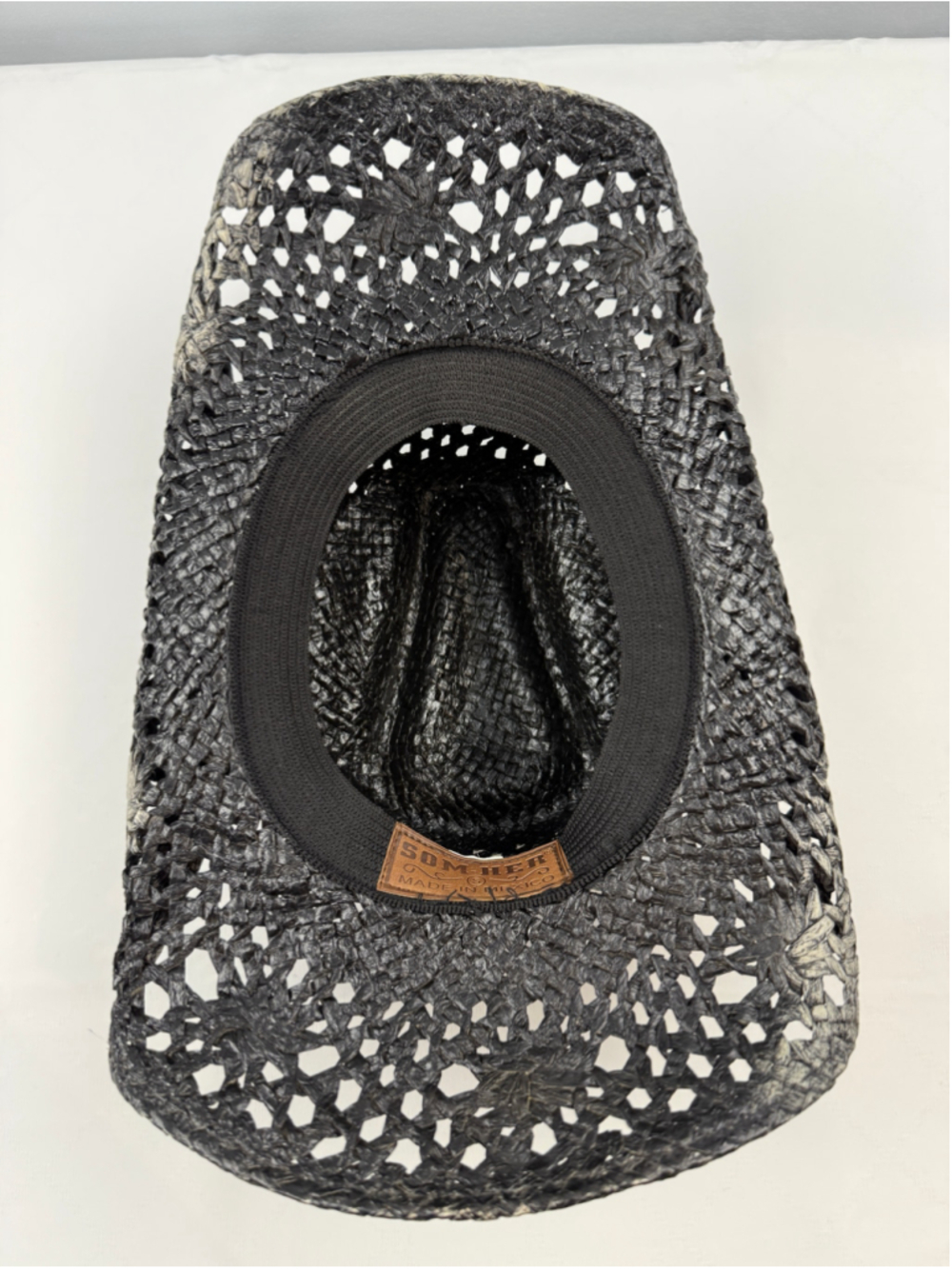 SOM-HER Straw Cowboy Hat Women Black & Gray Size S - Picture 6 of 8